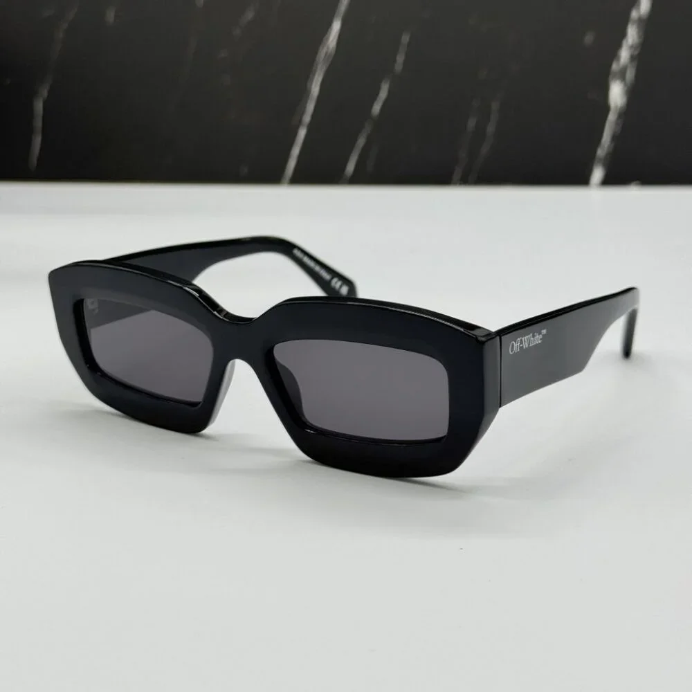 NEW OFF-WHITE OERI138 CHARLOTTE 1007 SUNGLASSES UNISEX BLACK SQUARE EYEWEAR
